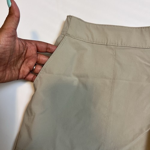 The American Outdoorsman Shorts Woman Large Khaki Casual Workout Hiking Curved - Picture 5 of 8