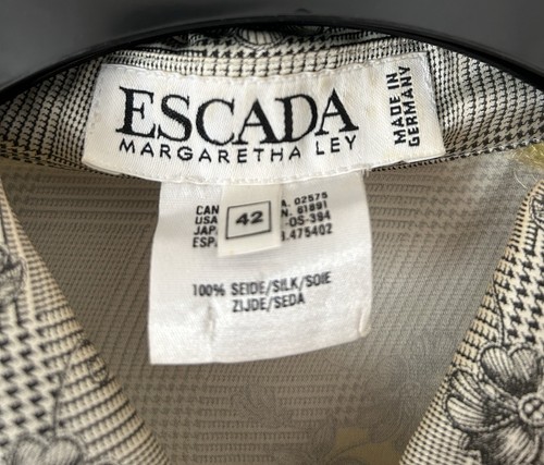 Glamorous Pure Silk Escadada Margaretha Ley 80s Shirt Size 42 - Picture 3 of 9