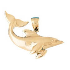 Dolphin Charm Pendant 14k Gold
