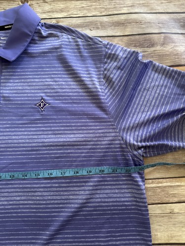 Nike DriFit Striped Golf Polo Shirt Furman University Mens XL Purple - Picture 5 of 8