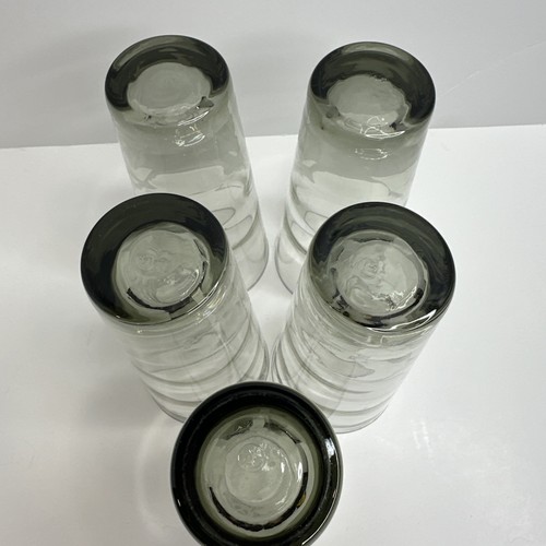 Vintage Libby Ripple Gray 6.75” Tumbler Glasses Set Of 5 - Picture 10 of 10