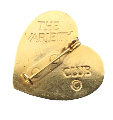 Vintage VARIETY CLUB GOLD HEART PIN BADGE 1993 - Picture 2 of 2