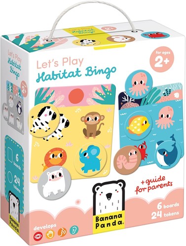 Banana Panda Let’s Play Habitat Bingo Game for Kids - Includes 6 Boards, 24 Toke - Picture 3 of 7