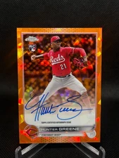 2022 Topps Chrome Sapphire Hunter Greene Orange Auto #/25 Reds RC READ DESC
