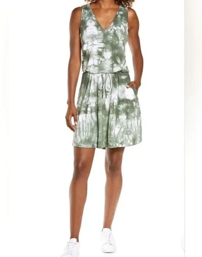 Sweaty Betty Tie-Dye Dress Large Pullover Green Summer Casual Festival Travel