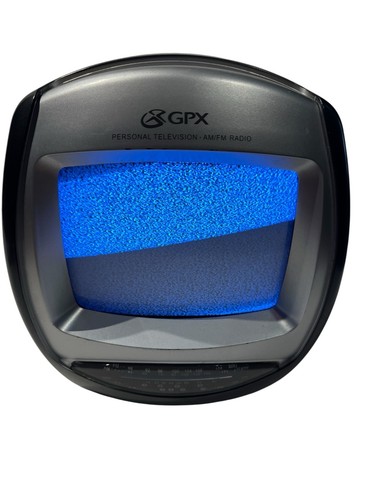 Vintage GPX Tragbarer Fernseher 5" Schwarzweiß TV AM-FM Radio 3 Wege Power TVP5