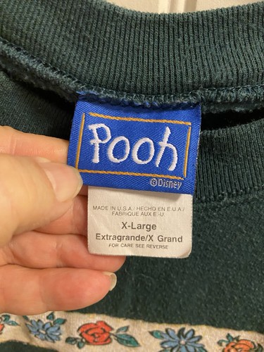 Vintage POOH XL Winnie The Pooh Sweatshirt Green Disney Pullover Graphic - Picture 3 of 8