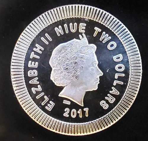 2017 AOE Owl Niue Mint Elizabeth Dollar Bullion-0.999 Silver 1 Oz Ounce Art Coin