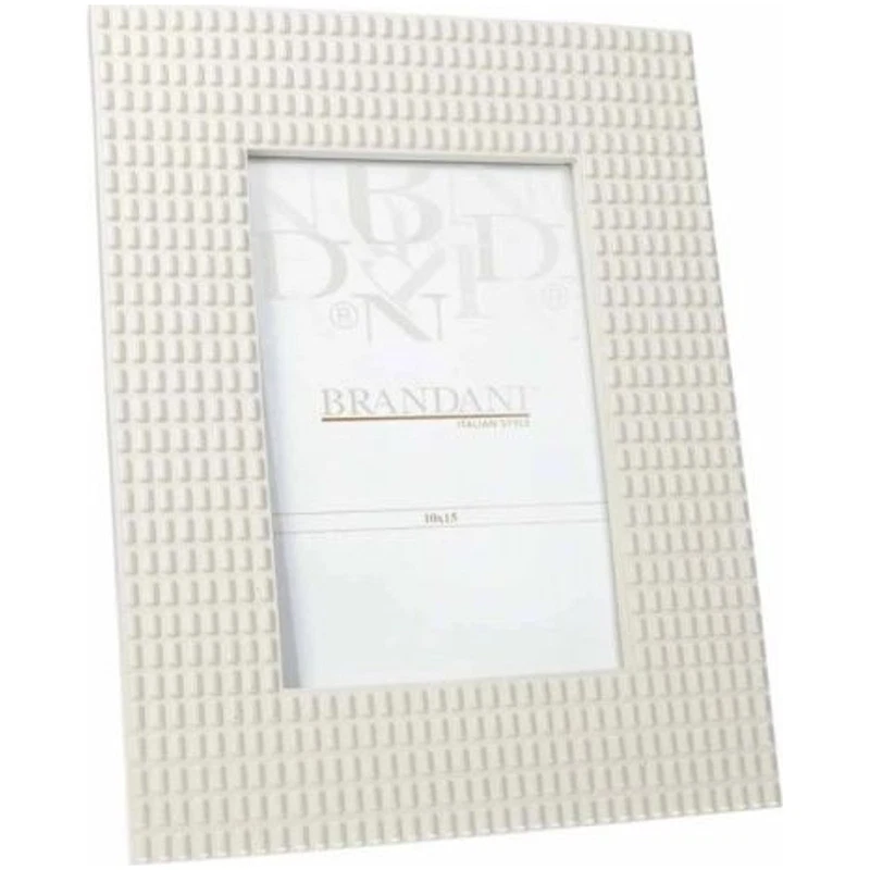 Portafoto Cornice Lingotto BRANDANI Avorio Foto 10x15 cm Poliresina Tavolo, fotografia 2 di 9