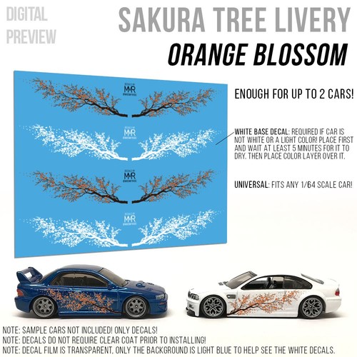 Calcomanías de tóner blanco tobogán acuático árbol flor de cerezo SAKURA escala 1/64 para caliente - Imagen 9 de 12