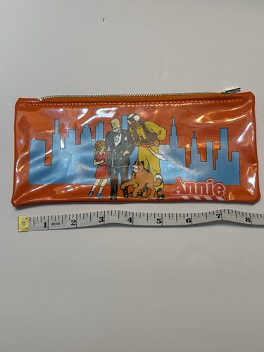 Astuccio portamatite vintage Little Orphan Annie rosso arancione PVC cerniera nuovo mai usato ADI W0W - Foto 1 di 9