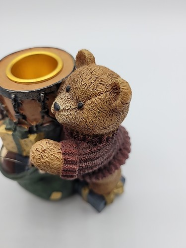 Vintage Figi Graphics Teddy con sacco e aereo portacandele conico circa 3 3/4"H - Foto 7 di 14