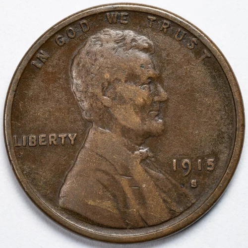 1915-S Lincoln Wheat Penny Cent Fine (F)