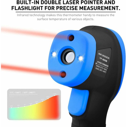 Termómetro láser Infrarrojo YF-985B,Pistola de Temperatura Láser Dual Digital Si - Imagen 4 de 10