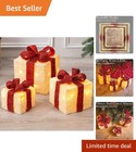 Glistening Warm White LED Christmas Parcels: Battery Operated Gift Boxes