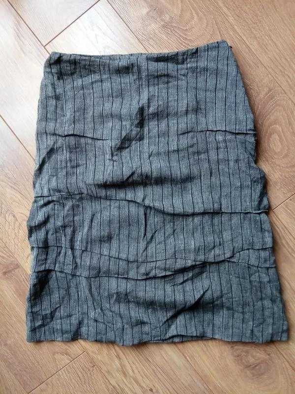 Women LEON Skirt Grey Linen 38 / M / 46