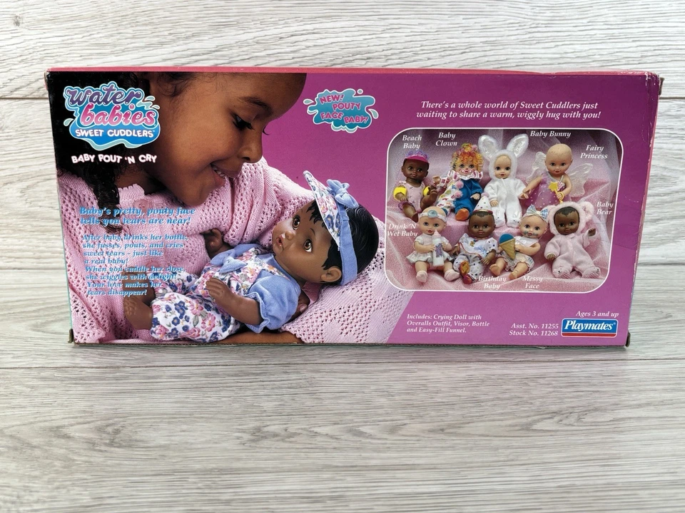 Water Babies Doll Sweet Cuddlers Baby Pout N Cry African American Black OPEN BOX - Image 3 of 4