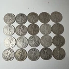 Lot of 20 Walking Liberty Half Dollars Mixed Dates 90% Silver 1917-45   AA