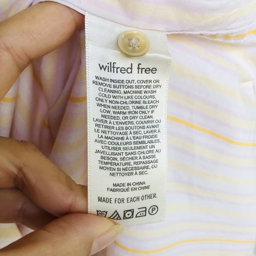 Wilfred Free Aritzia Hemd Damen M Relaxed Fit gestreift Popeline Bio Baumwolle - Bild 5 von 12