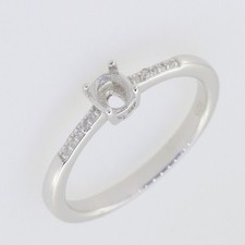 925 Sterling Silver Semi Mount Ring Setting 5x3mm Oval Stone Stackable Ring