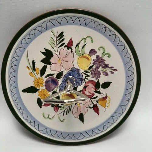 Vintage Stangl Pottery Fruit & Flowers Serving Tray With Original Center Handle