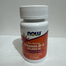 NOW Foods Supplements, Vitamin D-3 50,000 IU Softgels, 50 softgels