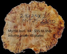 Myrtle Burl Slab  Live Edge  River Table  DIY  Ma25-2330