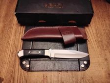 GCS Fixed Blade Knife 5.6" D2 Blade Micarta Handle Leather Sheath USA Handmade 