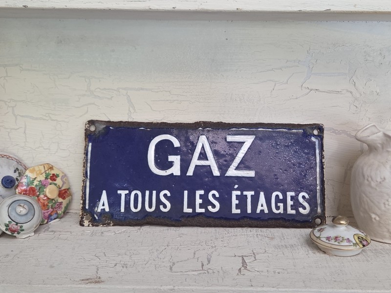 1890s Cast Iron French Enamel Sign