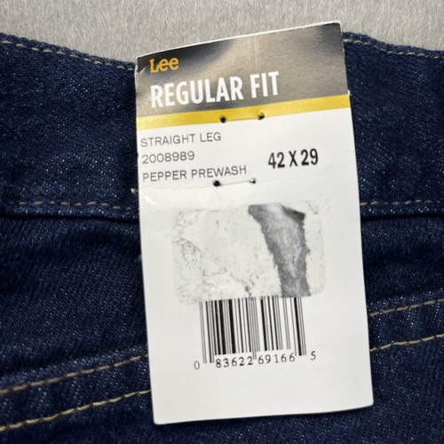 Lee Regular Fit Straight Leg Jeans 42x29 Dark Wash Denim Herren Neu - Bild 9 von 18