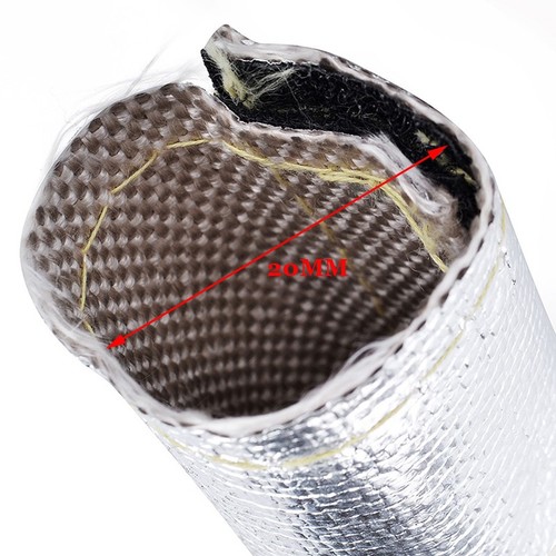 2M Metallic Heat Shield Sleeve Insulated Wire Hose Cover 20MM For Wiring Pipes - Picture 17 of 19