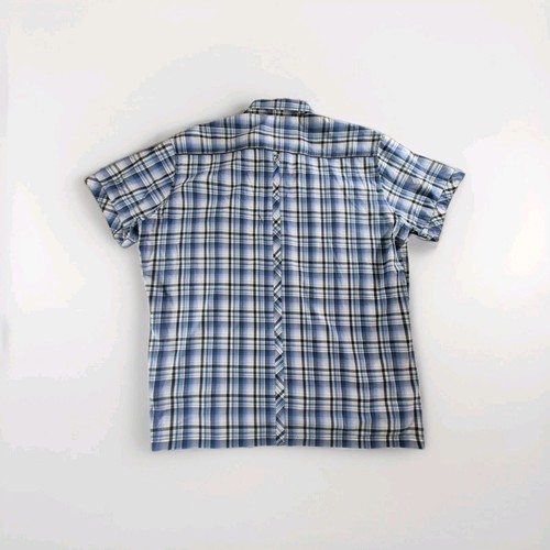 Kuhl Pearl Snap Blue Plaid Short Sleeve Hiking Outdoors Shirt Size XL - Picture 2 of 16