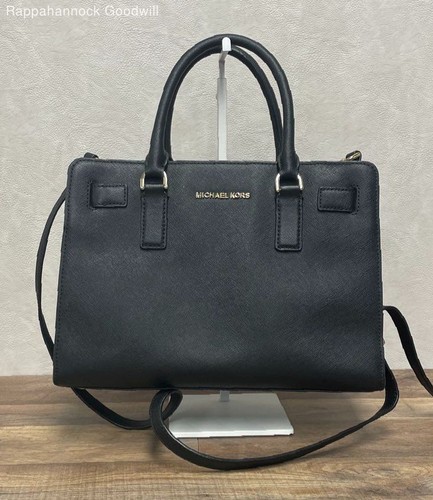Michael Kors Umhängetasche Handtasche schwarz Dillon Saffiano Leder mit Umhängetasche