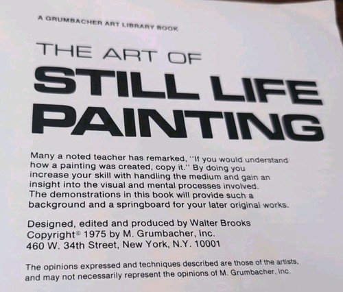 1960s Grumbacher Library The Art Of Still Life Painting How-To Book - Picture 7 of 14