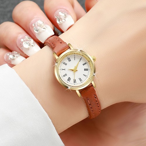 Montres pour femmes mode petit cadran rom bracelet en cuir pour femmes montre à quartz Reloj - Photo 9/32