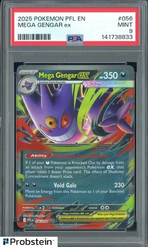 2025 Pokemon PFL EN Double Rare #056 Mega Gengar ex PSA 9 MINT
