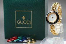[Near MINT] Gucci Change Bezel 11/12.2 BlackWhite Dial Women's Quartz Watc