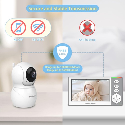 Baby Monitor with Camera and Audio, 4.3'' Video Baby Monitor No WiFi with 100... - Picture 6 of 9