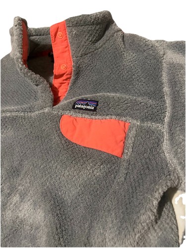 Patagonia Re-Tool Snap-T Pullover Jacket Girls Kids Large (12) Grey & Fushia - Picture 2 of 5