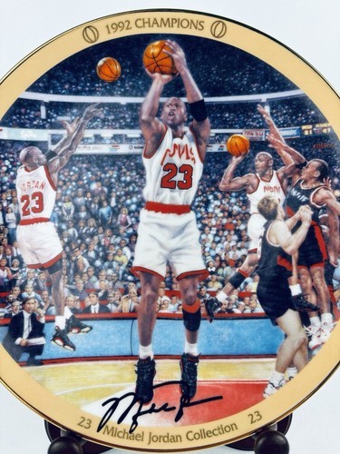 Michael Jordan 1992 Champions Collectors Plate Upper Deck Card Bradford Exchange - Foto 7 di 8