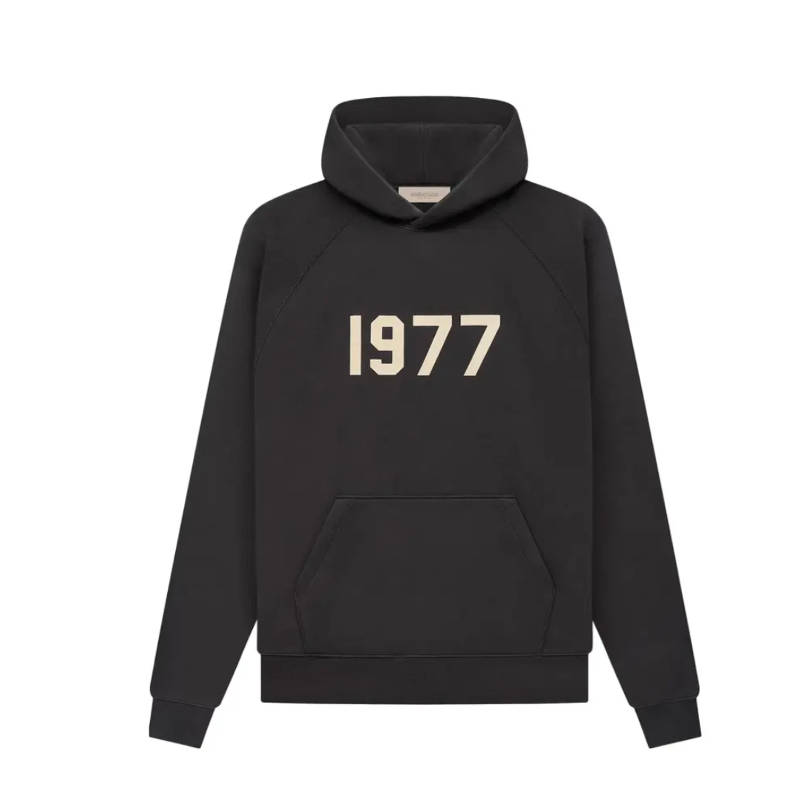 (S) Felpa con cappuccio nuova con etichette $280 Fear of God Essentials 1977 Iron Black