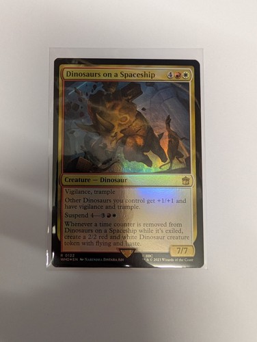 MtG Doctor Who Dinosaurier auf einem Raumschiff Folie R 0122 Magic Gathering