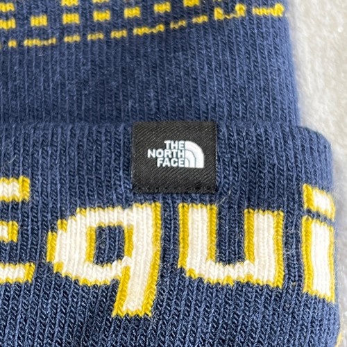 The North Face Ski Tuke Pom Beanie Hat Alpine Equipment Fine Knit Navy/White NEW - Picture 2 of 4