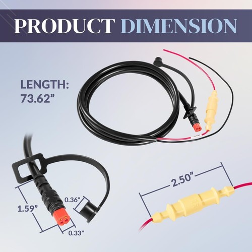Cable de alimentación 010-11678-10, cable de alimentación de 4 pines para Garmin Echo Fish Finder 100, 101 - Imagen 7 de 10
