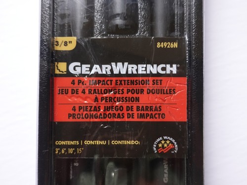 GEARWRENCH 4 Pc. 1/2 in. Drive Impact Extension Set 3", 5", 10" & 15" - 84950N - Picture 5 of 9