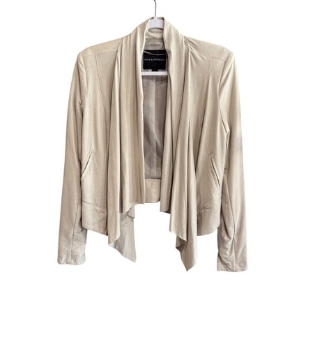 NWT Rock & Republic Beige Shimmer Draped Open Front Jacket Size Small S NEW $80 - Picture 14 of 14