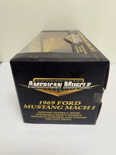 AMERICAN MUSCLE 1969 FORD MUSTANG MACH I NEW IN BOX SCALE 1:18 32266 Teal/Jade - Picture 5 of 11