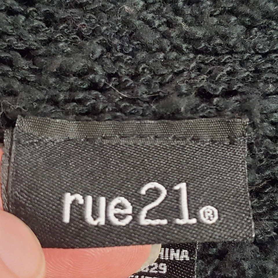 Cárdigan Rue 21 para mujer tejido abierto Fairy Grunge flecos talla S capas negras transparentes Foto 4 de 4