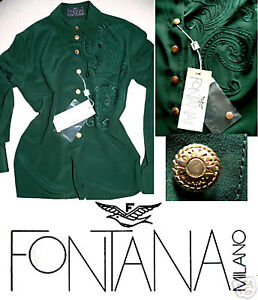 100 Soie 38 Sapin Couture Chemisier Fontana Neuf Vert Féminin Très UxFgaP