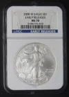 2008-W Silver Eagle Early Releases MS70 NGC $1 1oz - COINGIANTS -